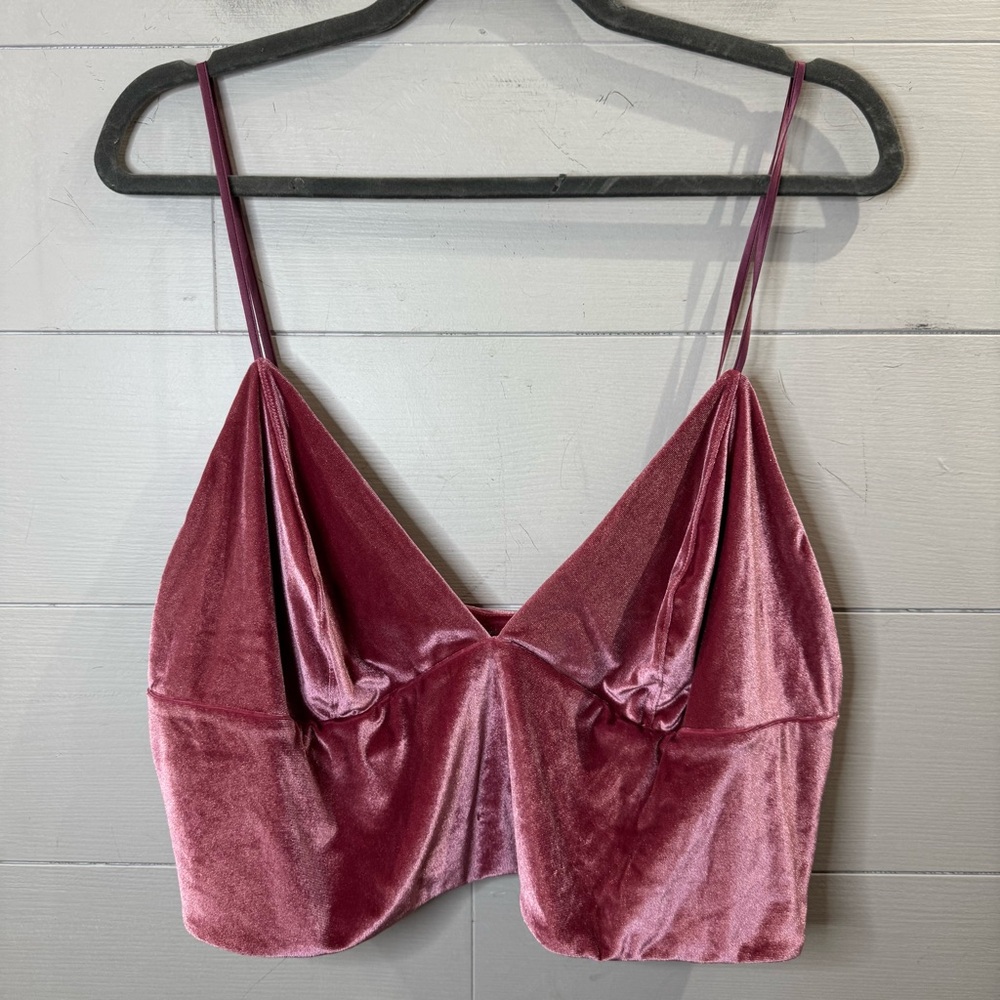 Victoria's Secret NWOT Velvet Bralette Cropped Tank Mauve Size XXL
